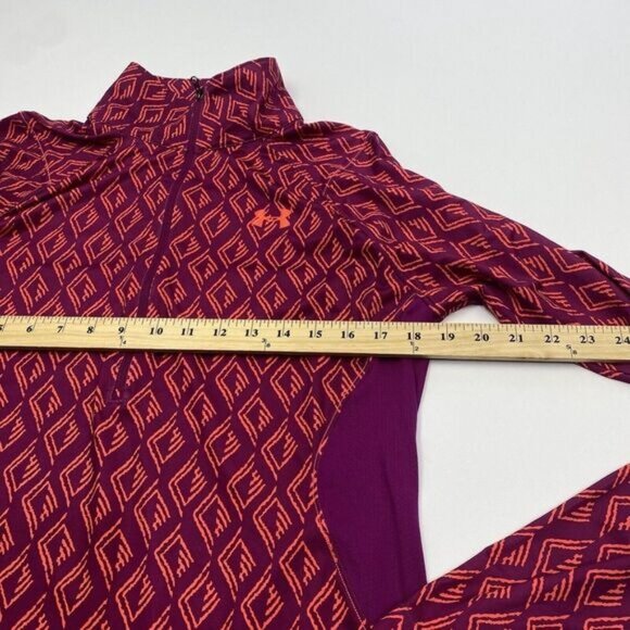 Women Under Armour Heat Gear Long Sleeve Purple Fitted Turtle Neck Shirt Large - Picture 4 of 10